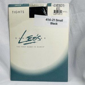 Leo's Dance Wear 414-21 Girl's Size 4-6 Small Convertible Black Tights